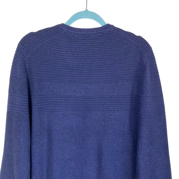 Ted Baker Sz 4 / Large Rossi Textured Knitted Crewneck Sweater Heathered Navy - Picture 5 of 16